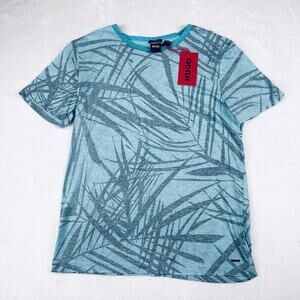 Hugo Boss Men’s Large Blue Cotton Linen Short Sleeve Slim Fit T-Shirt